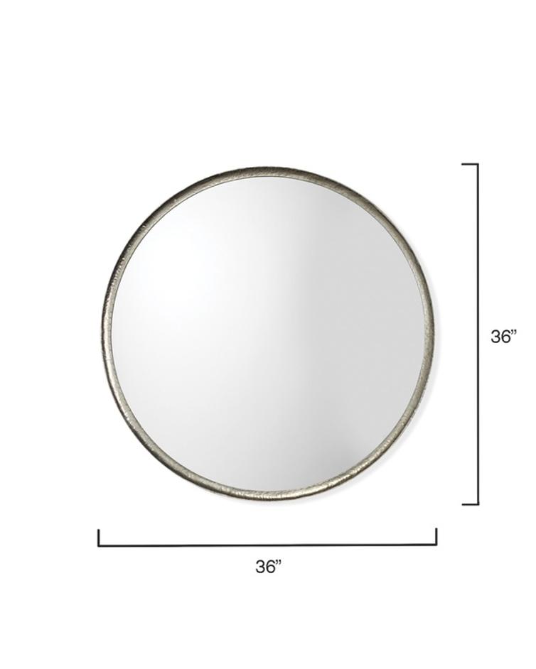 Refined Iron Round Wall Mirror, Silver by Jamie Young