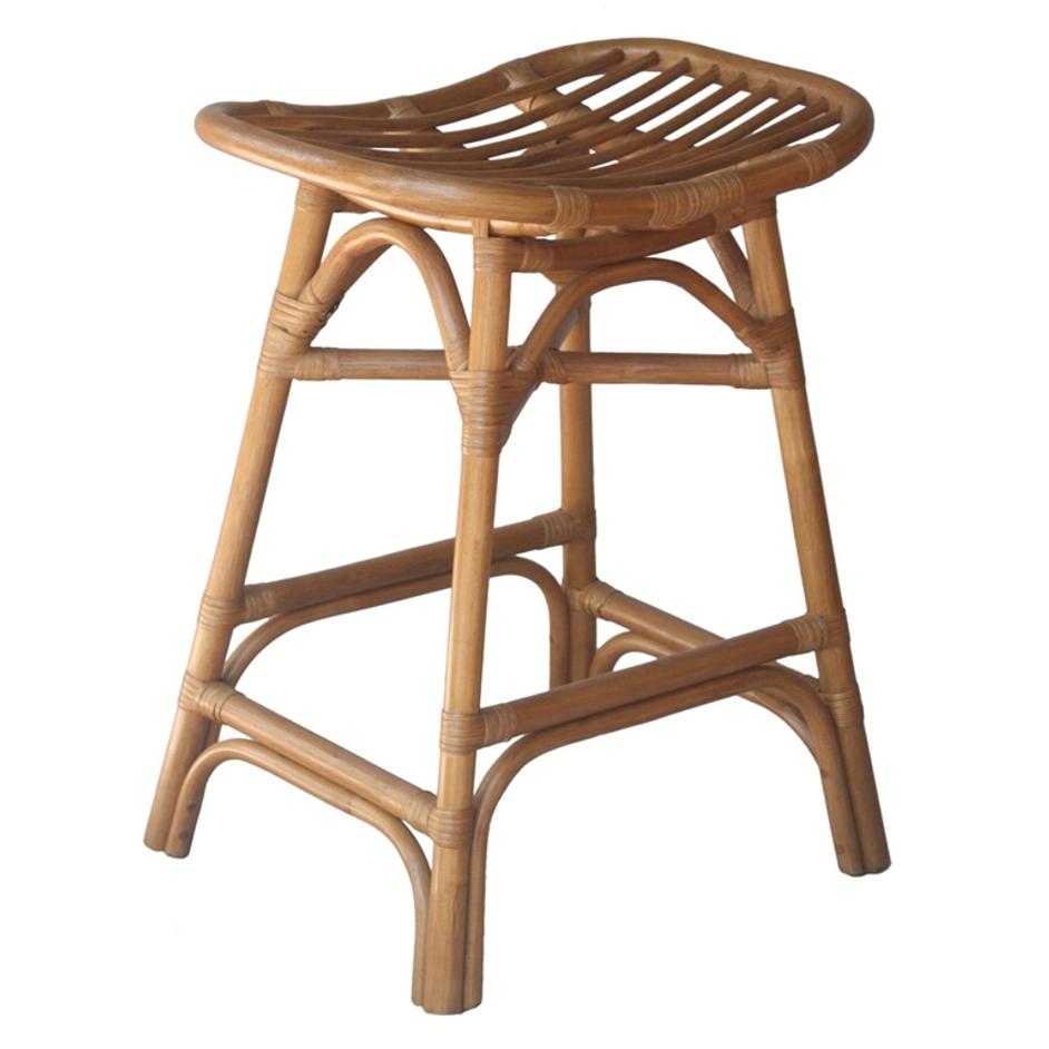 Damara Rattan Counter Stool In Canary Brown  by New Pacific Direct