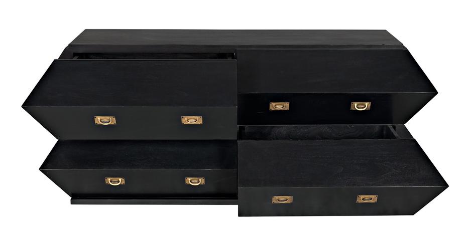 Vico Mahogany Dresser in Hand-Rubbed Black by Noir Furniture