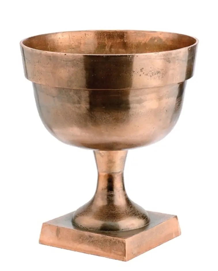 Aluminum Vase W/ Collar Raw Oxydised Copper by BIDK Home