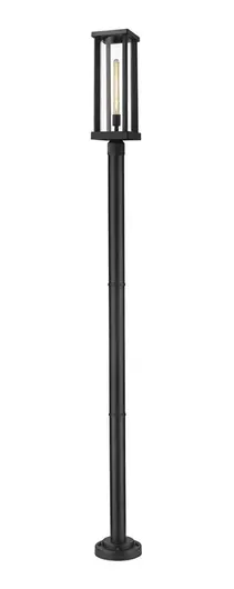 Glenwood 1 Light Outdoor Post Mounted Fixture in Black Finish by Z-Lite