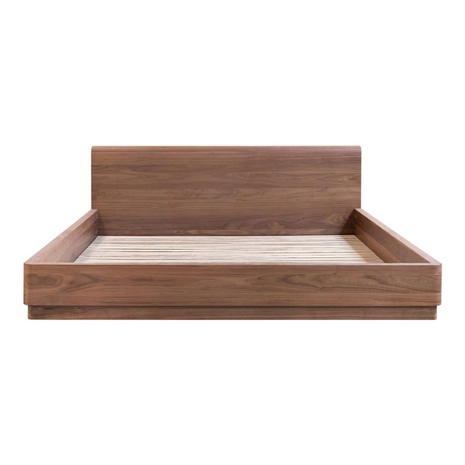 ROUND OFF KING BED WALNUT by Moes Home