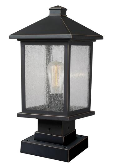 Portland 1 Light Outdoor Pier Mount Light in Oil Rubbed Bronze Finish by Z-Lite