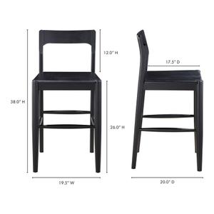 OWING COUNTER STOOL BLACK by Moes Home