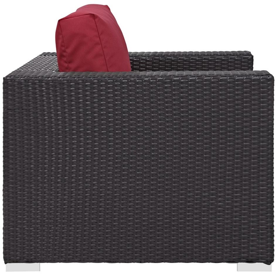 Minerva Outdoor Patio Armchair In Espresso Red by Modway Furniture