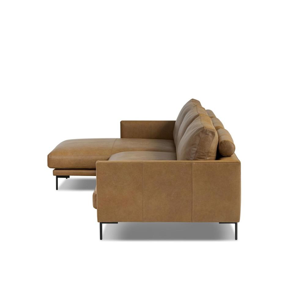 Melle 2-Piece Sectional In Lipari Camel And Ebony Steel by Four Hands