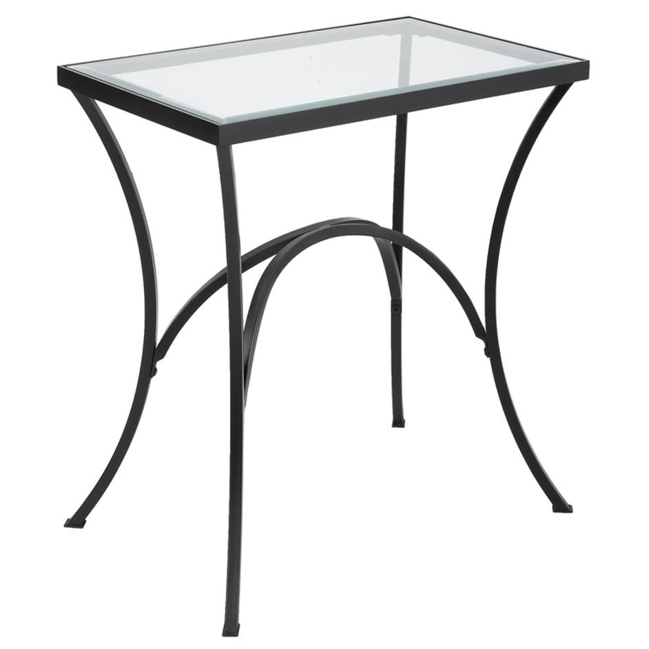 Alayna Black Metal & Glass End Table by Uttermost