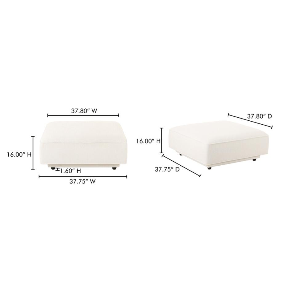 Rosello Ottoman White by Moes Home