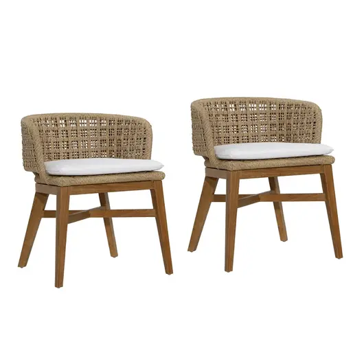 Oslo Outdoor Dining Chair Set of 2 by Curated Collections