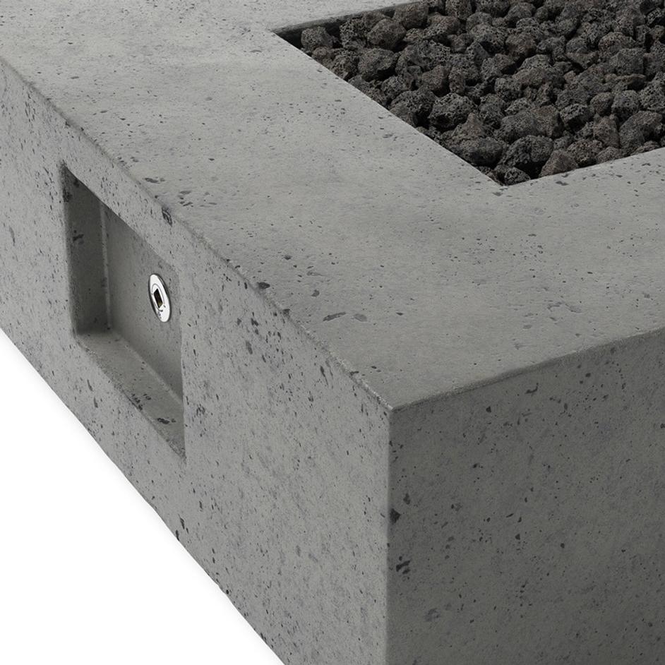 Donovan Outdoor Fire Table In Pewter Concrete by Four Hands