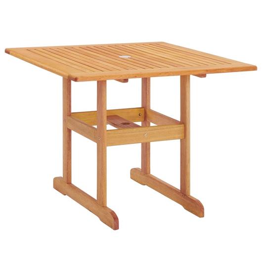 Usamah 36" Square Outdoor Patio Eucalyptus Wood Dining Table In Natural by Modway Furniture