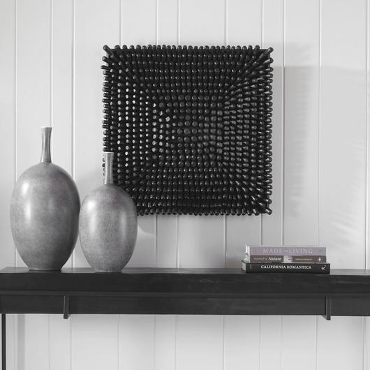 Portside Black Wood Wall Panel by Uttermost