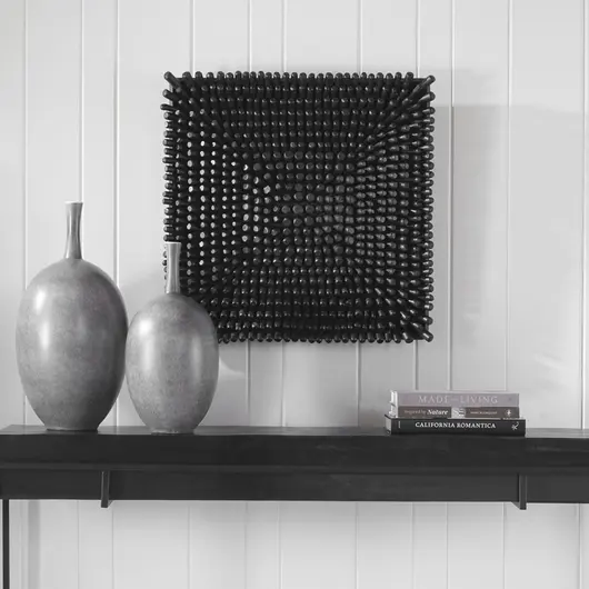 Portside Black Wood Wall Panel by Uttermost