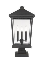 Beacon 3 Light Outdoor Pier Mounted Fixture in Oil Rubbed Bronze Finish by Z-Lite
