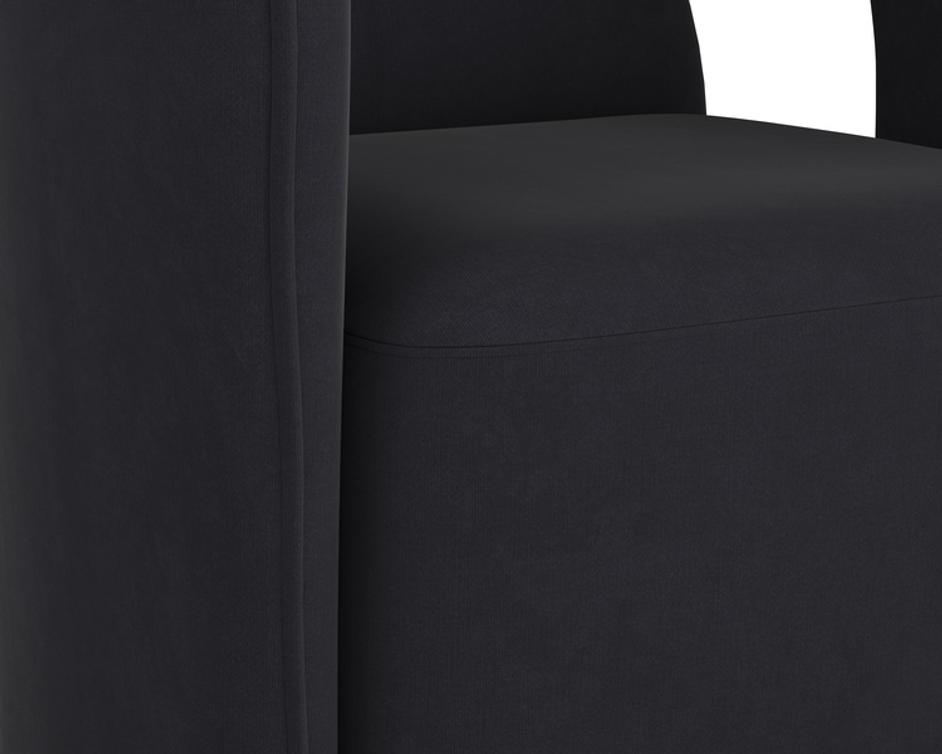 KENDRICK WHEELED DINING ARMCHAIR - ABBINGTON BLACK by Sunpan