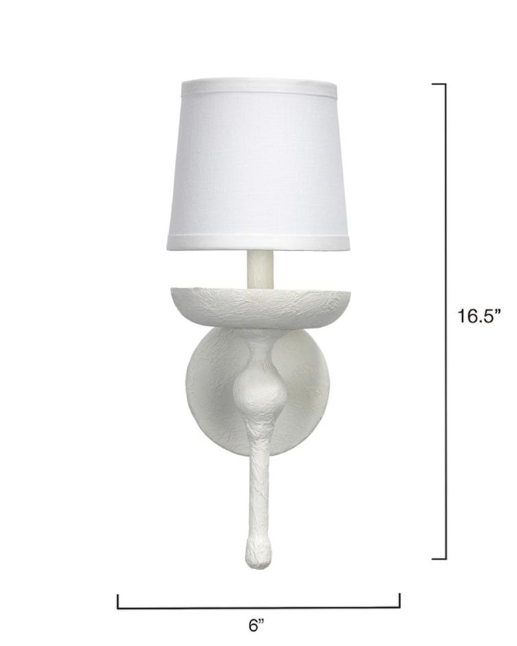 Concord Wall Sconce, White Plaster by Jamie Young