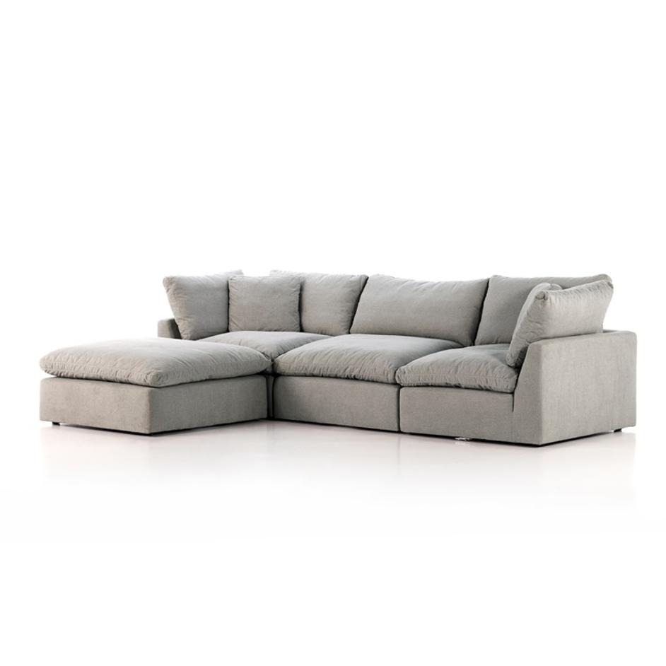 Stevie 3Pc Laf Sec Sofa W/Ottoman In Flannl by FOUR HANDS