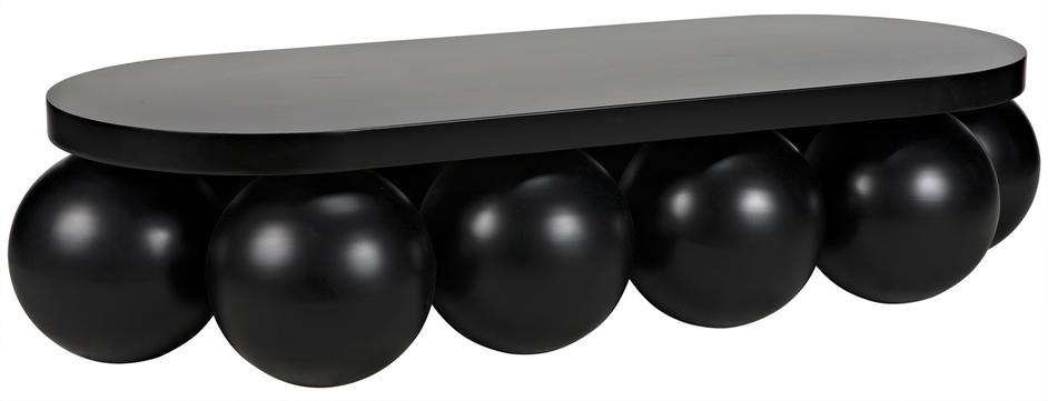 Lambreta Industrial Steel Coffee Table in Matte Black by Noir Furniture
