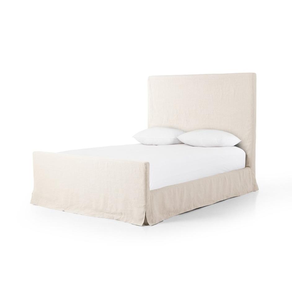 Daphne Queen Slipcover Bed - Brussels Natural by Four Hands