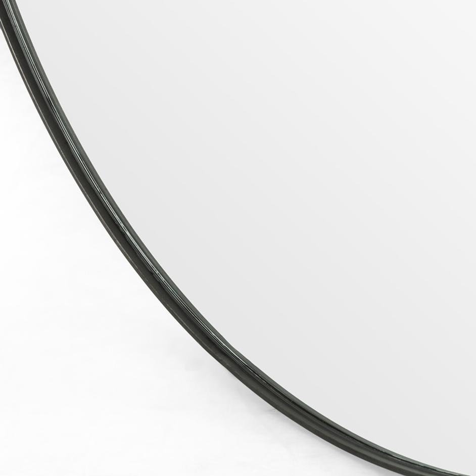 Bellvue Round Mirror In Rustic Black by FOUR HANDS