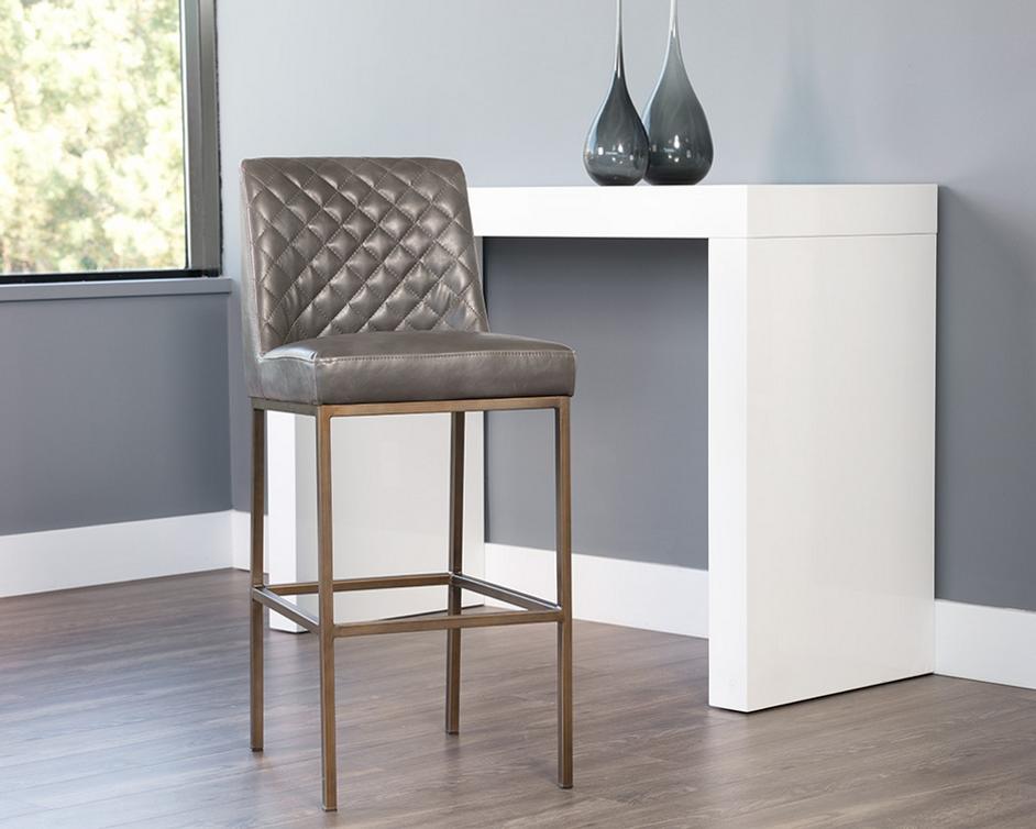 Leighland Barstool - Overcast Grey by Sunpan