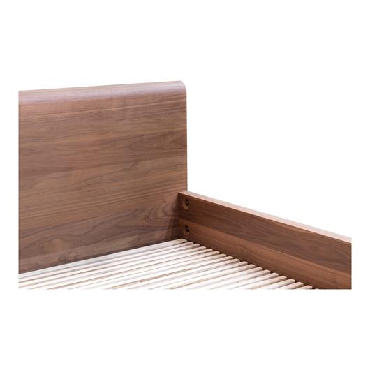 ROUND OFF KING BED WALNUT by Moes Home