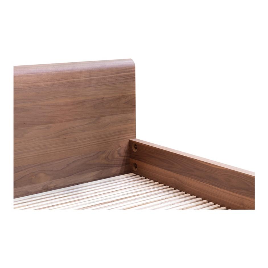 ROUND OFF KING BED WALNUT by Moes Home