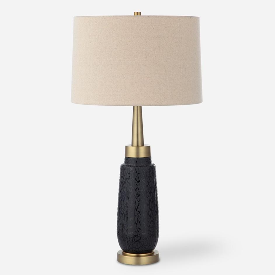 Spyglass Black Wood Grain Table Lamp by Uttermost