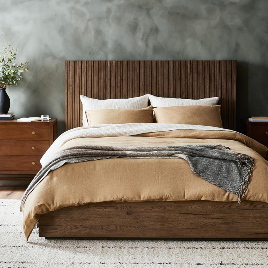 Leo Queen Bed in Rustic Grey by FOUR HANDS