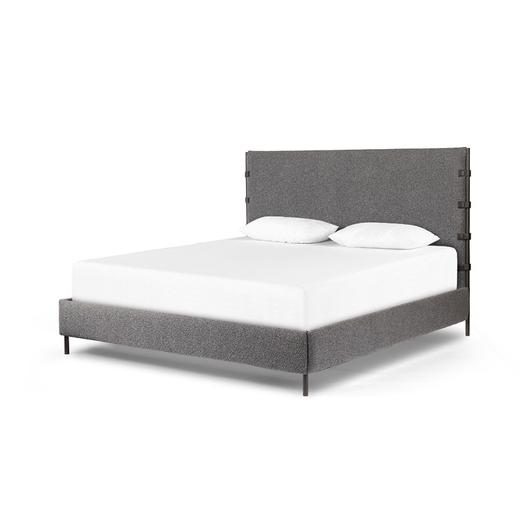 Anderson Bed In Knoll Charcoal In King by FOUR HANDS