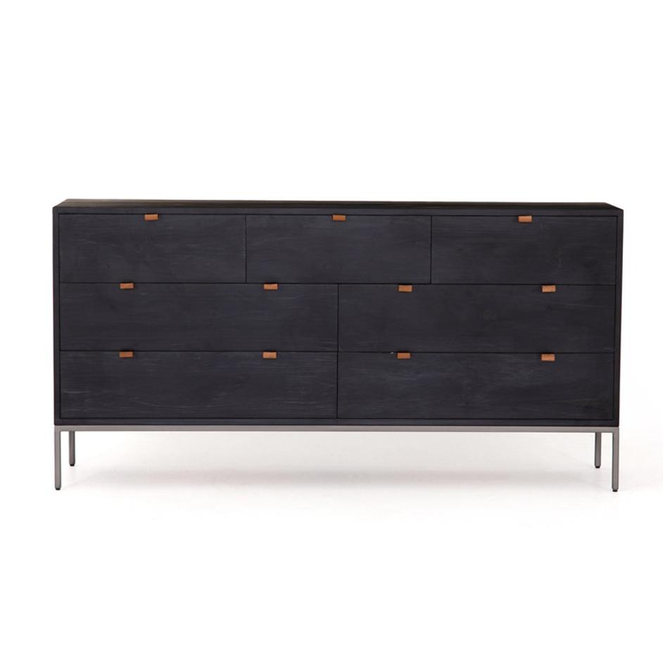 Trey 7 Drawer Dresser - Black Wash Poplar by Four Hands