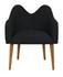 Cornelia Teak Chair with Satin Finish and Black Cotton Upholstery by Noir Furniture