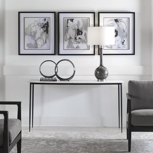 Nightfall White Marble Console Table by Uttermost