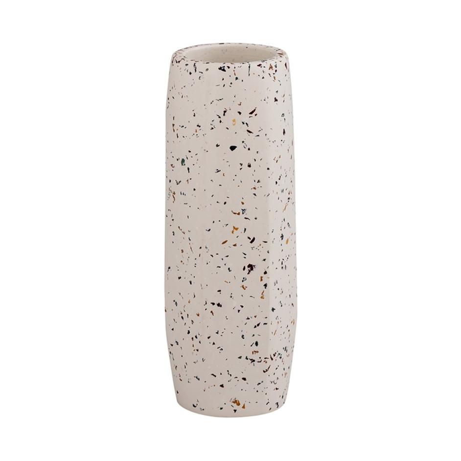 Terrazzo White Vase - Medium Skinny by tov furniture