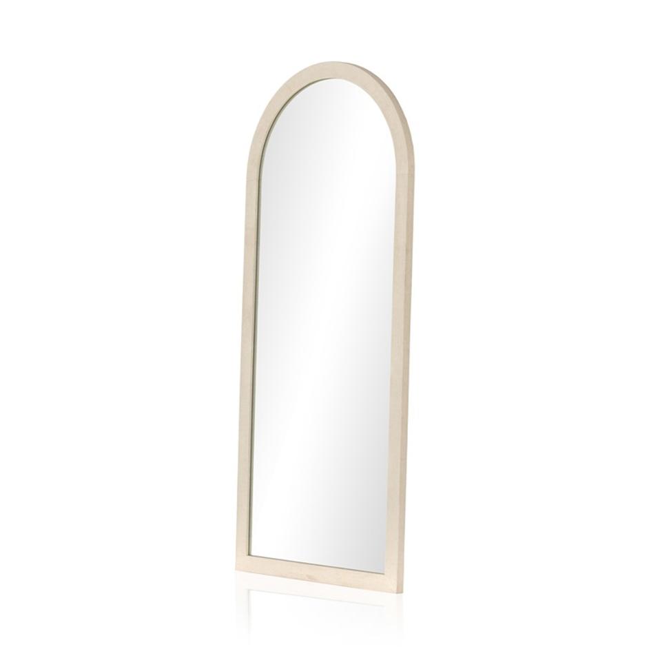 Cressida Floor Mirror - Ivory Painted Linen by Four Hands