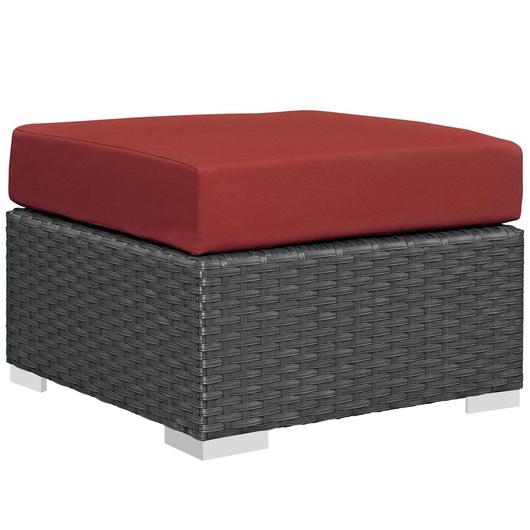 Cove Outdoor Patio Sunbrella® Ottoman In Canvas Red by Modway Furniture