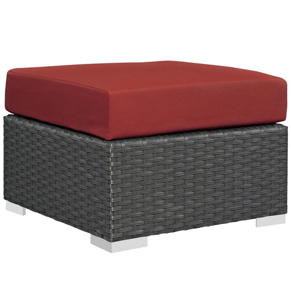 Cove Outdoor Patio Sunbrella® Ottoman In Canvas Red by Modway Furniture