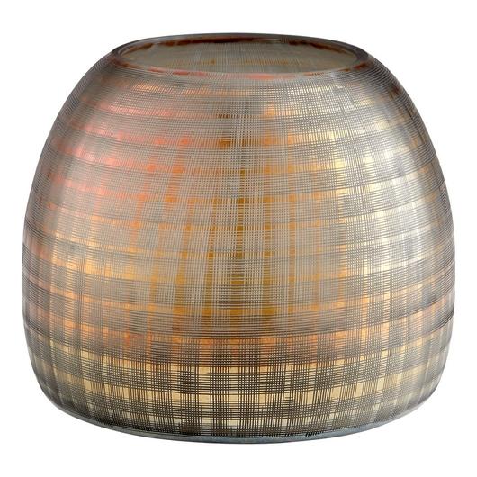 Gradient Grid Vase In Combed Irridescent Gold by Cyan Design