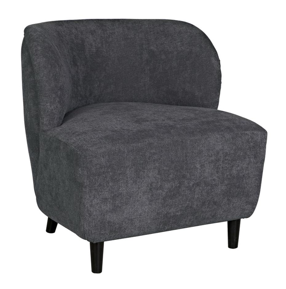 Laffont Sungkai/Mindi Chair in Charcoal Black with Ocean Grey Fabric by Noir Furniture