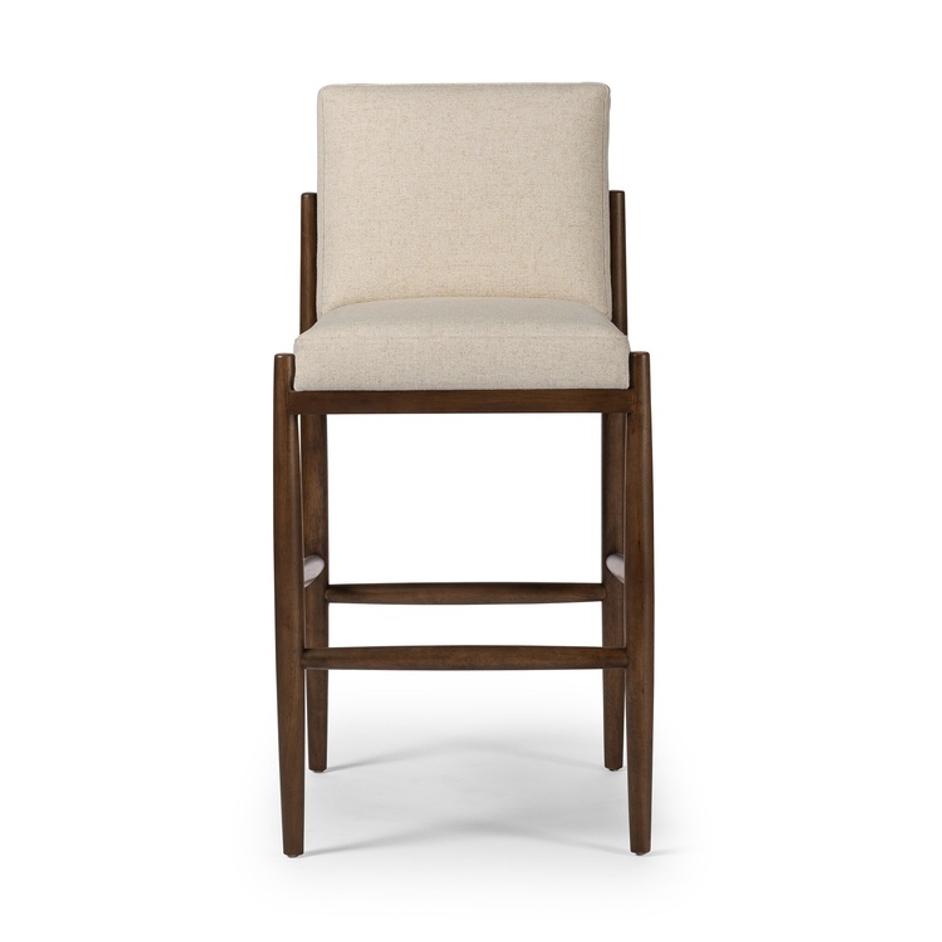 Costera Bar Stool In Antwerp Natural And Almond And Vintage Cross Woven Cane by Four Hands