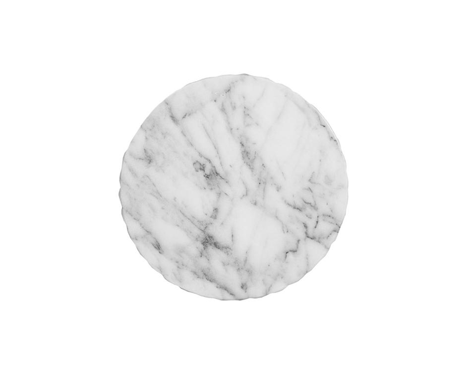 Cara End Table - Marble Look - White by Sunpan