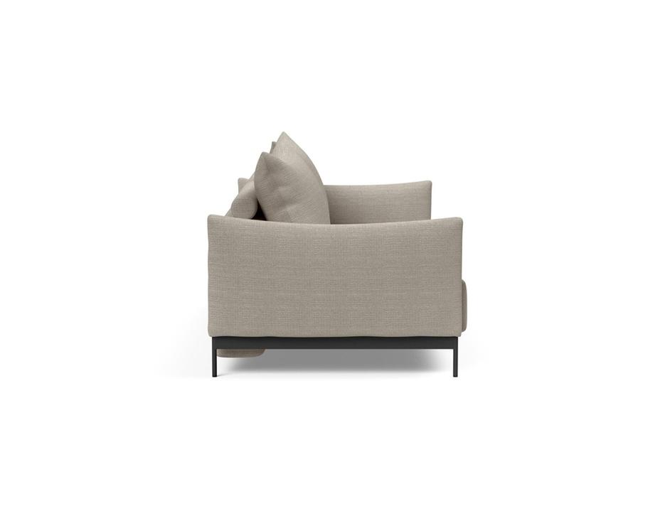 MALLOY SOFABED in KENYA GRAVEL FABRIC WITH Black Metal LEGS 579 by INNOVATION USA