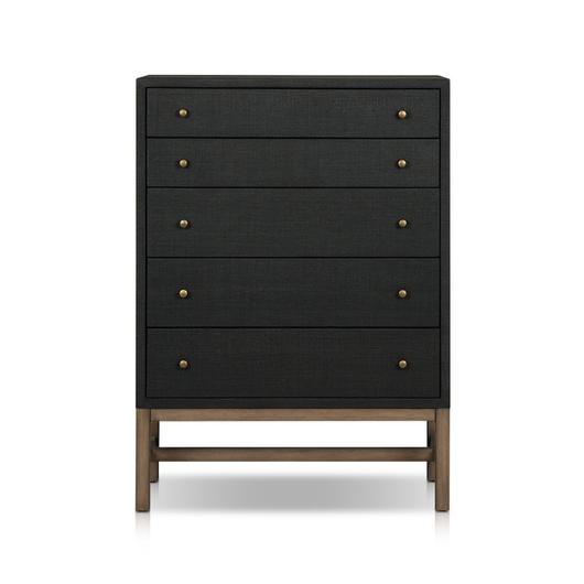 Fiona Tall Dresser - Black Raffia by Four Hands