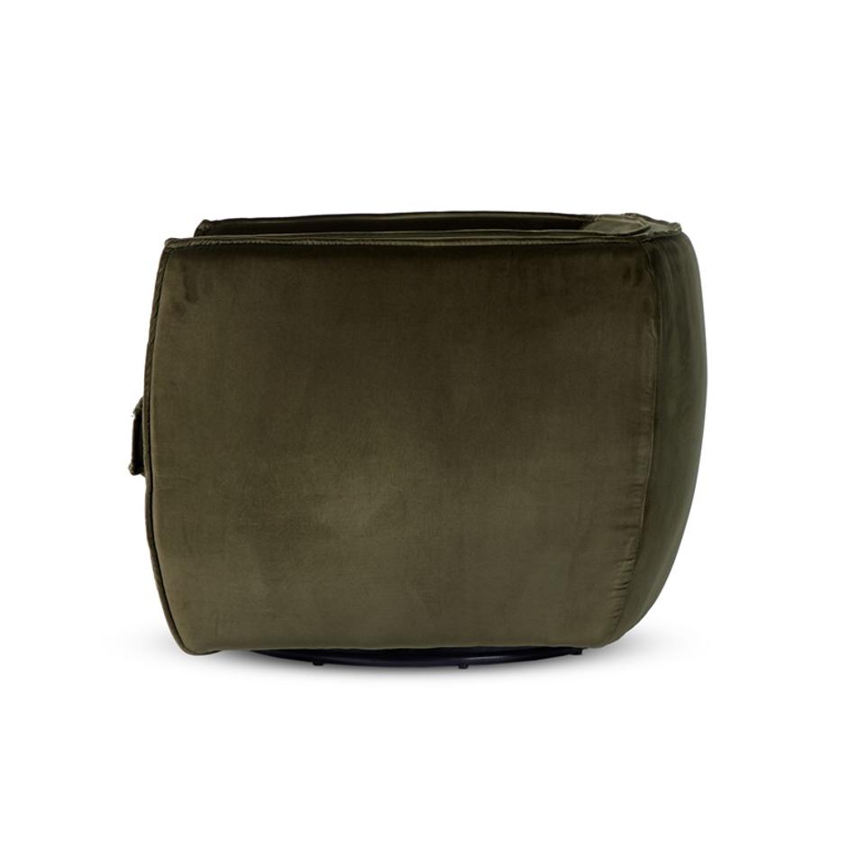 Rashi Swivel Chair In Surrey Olive by FOUR HANDS