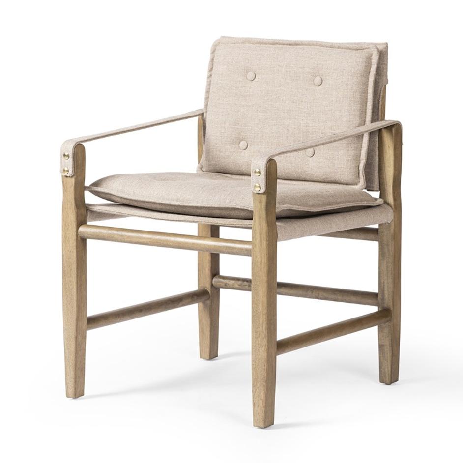 Lenz Dining Armchair In Alcala Taupe by Four Hands