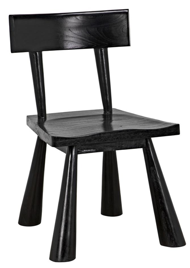 Gilbert Sungkai/Mindi Chair in Charcoal Black by Noir Furniture