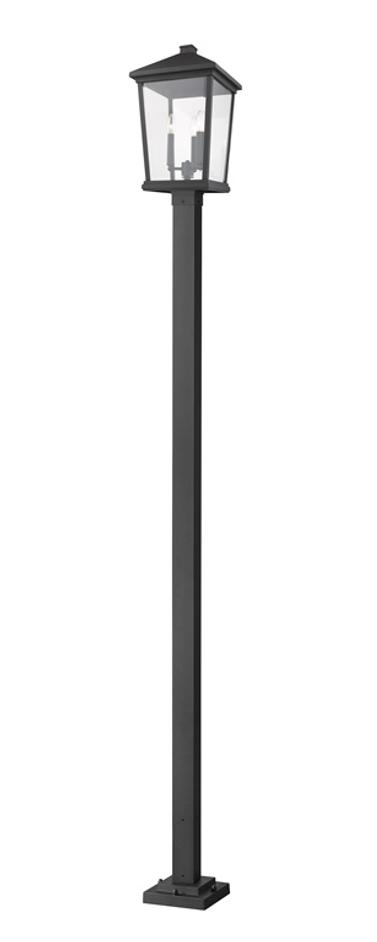 Beacon 3 Light Outdoor Post Mounted Fixture in Black Finish by Z-Lite