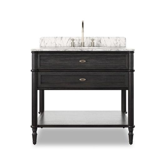 Toulouse Single Vanity - Satin Black Veneer by Four Hands
