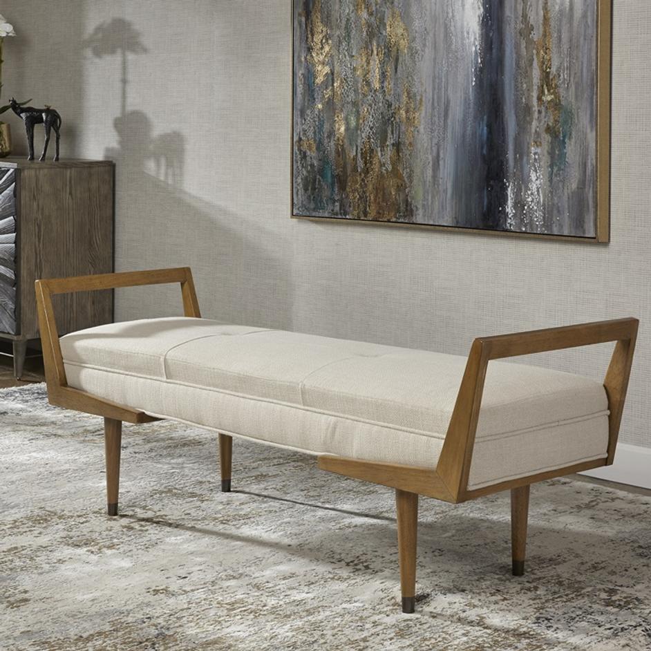 Waylon Modern Ivory Bench by Uttermost