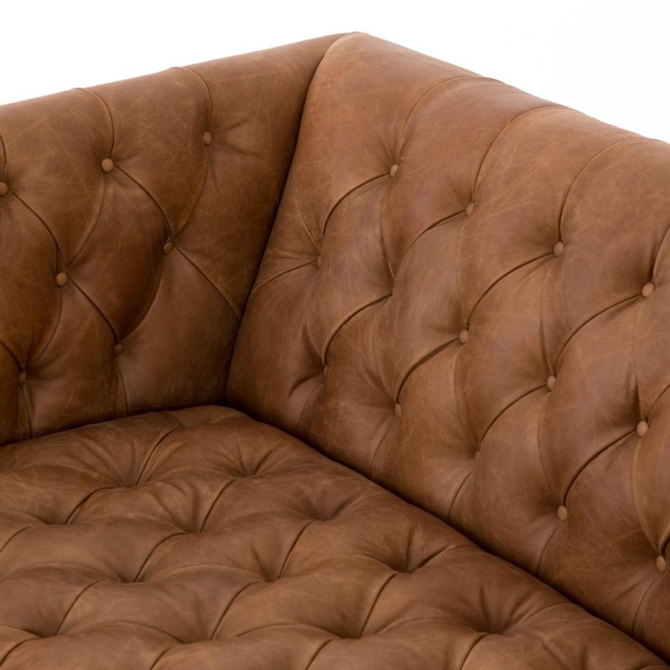 Williams Leather Sofa-75"-Nat Wash Camel by FOUR HANDS